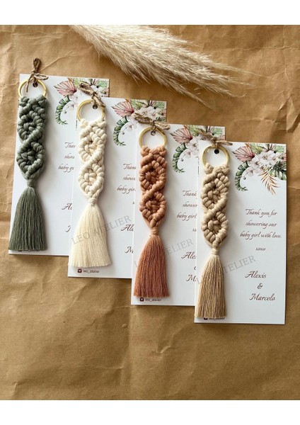 El Örmesi Makrome Anahtarlık Düğün Kına Söz Sünnet Nişan Için Hediyelik -50 Adet