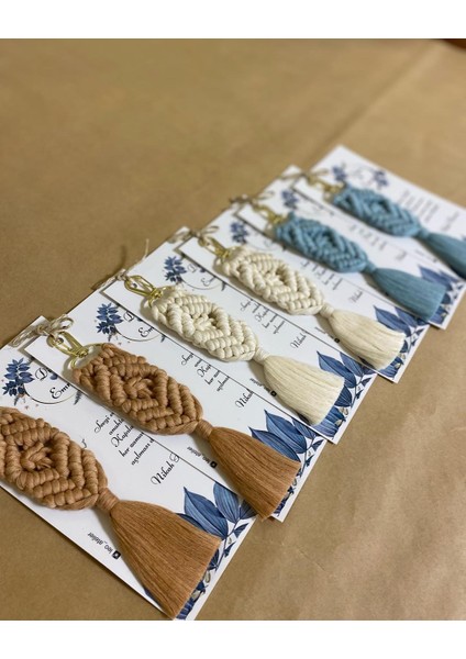 El Örmesi Makrome Anahtarlık Düğün Kına Söz Sünnet Nişan Için Hediyelik-10 Adet