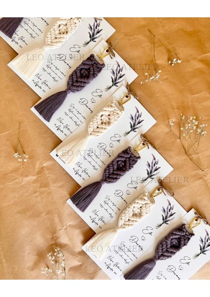 El Örmesi Makrome Anahtarlık Düğün Kına Söz Sünnet Nişan Için Hediyelik-10 Adet