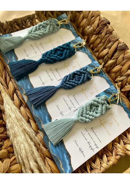 El Örmesi Makrome Anahtarlık Düğün Kına Söz Sünnet Nişan Için Hediyelik-10 Adet