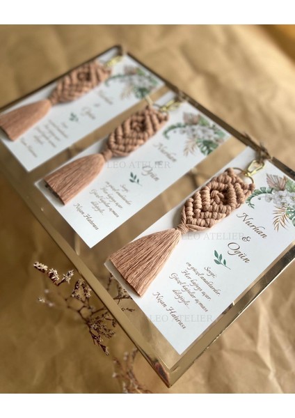 El Örmesi Makrome Anahtarlık Düğün Kına Söz Sünnet Nişan Için Hediyelik-10 Adet