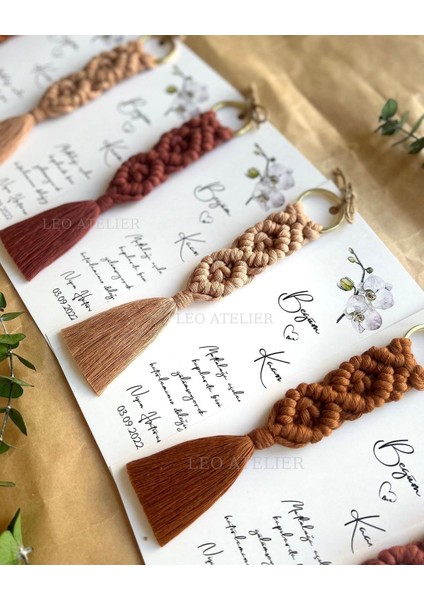 El Örmesi Makrome Anahtarlık Düğün Kına Söz Sünnet Nişan Için Hediyelik -50 Adet