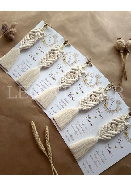 El Örmesi Makrome Anahtarlık Düğün Kına Söz Sünnet Nişan Için Hediyelik -50 Adet