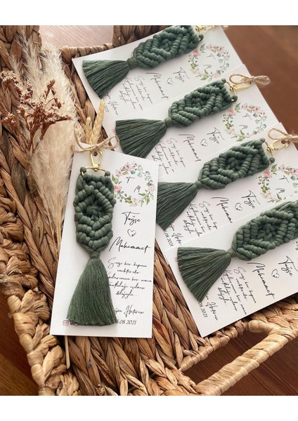 El Örmesi Makrome Anahtarlık Düğün Kına Söz Sünnet Nişan Için Hediyelik -50 Adet