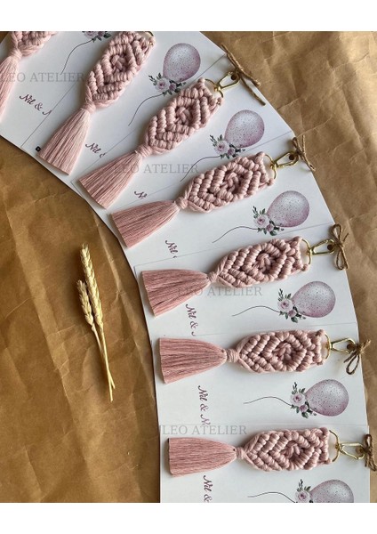 El Örmesi Makrome Anahtarlık Düğün Kına Söz Sünnet Nişan Için Hediyelik-10 Adet