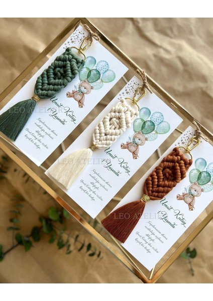 El Örmesi Makrome Anahtarlık Düğün Kına Söz Sünnet Nişan Için Hediyelik -50 Adet