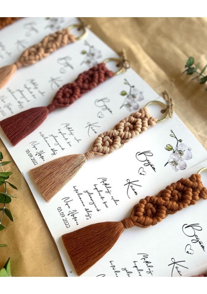 El Örmesi Makrome Anahtarlık Düğün Kına Söz Sünnet Nişan Için Hediyelik -50 Adet