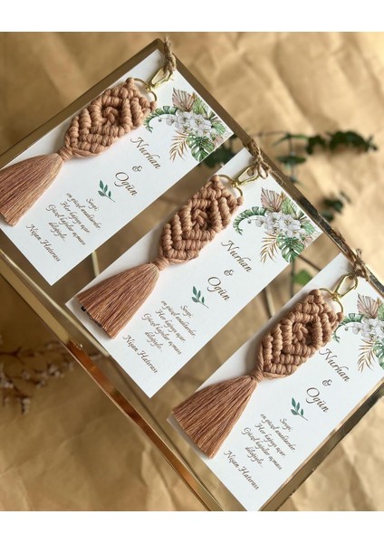 El Örmesi Makrome Anahtarlık Düğün Kına Söz Sünnet Nişan Için Hediyelik -25 Adet