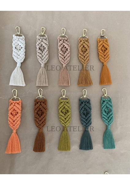 El Örmesi Makrome Anahtarlık Düğün Kına Söz Sünnet Nişan Için Hediyelik-10 Adet