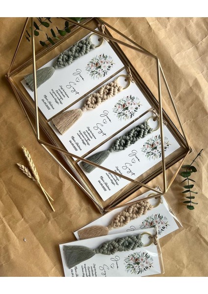 El Örmesi Makrome Anahtarlık Düğün Kına Söz Sünnet Nişan Için Hediyelik -25 Adet