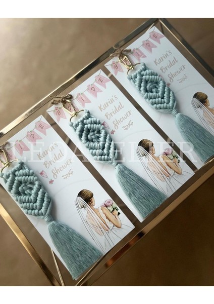 El Örmesi Makrome Anahtarlık Düğün Kına Söz Sünnet Nişan Için Hediyelik-10 Adet