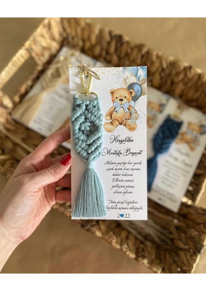 El Örmesi Makrome Anahtarlık Düğün Kına Söz Sünnet Nişan Için Hediyelik -25 Adet