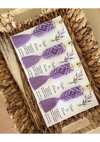 El Örmesi Makrome Anahtarlık Düğün Kına Söz Sünnet Nişan Için Hediyelik -50 Adet