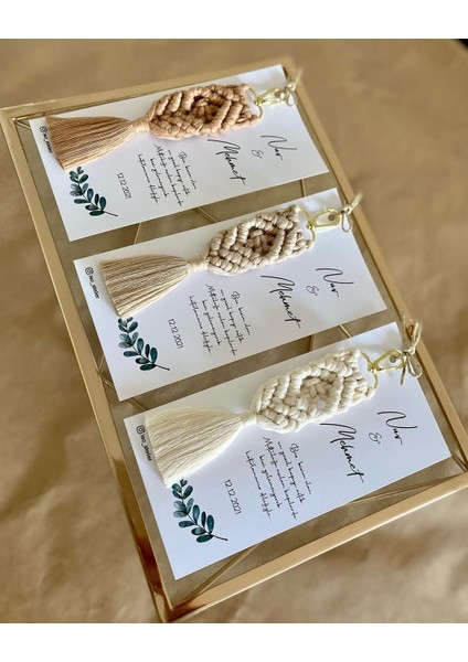 El Örmesi Makrome Anahtarlık Düğün Kına Söz Sünnet Nişan Için Hediyelik -25 Adet