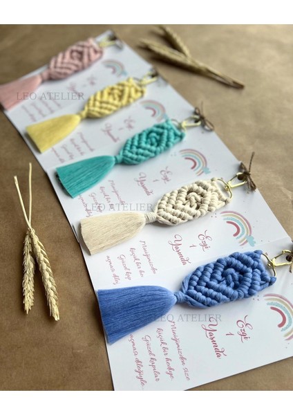 El Örmesi Makrome Anahtarlık Düğün Kına Söz Sünnet Nişan Için Hediyelik -50 Adet