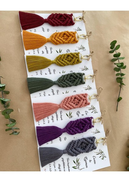 El Örmesi Makrome Anahtarlık Düğün Kına Söz Sünnet Nişan Için Hediyelik -50 Adet