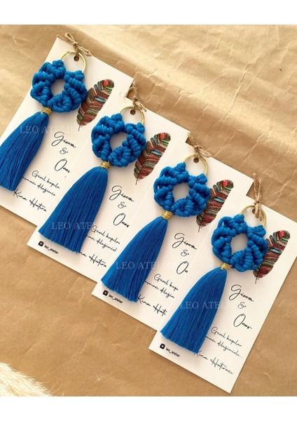 El Örmesi Makrome Anahtarlık Düğün Kına Söz Sünnet Nişan Için Hediyelik -50 Adet