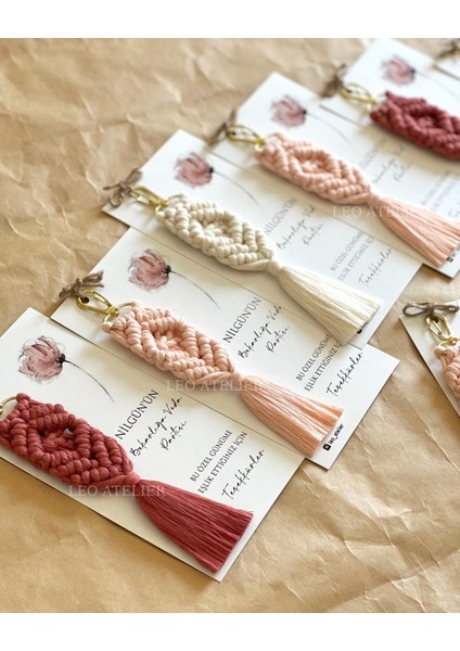 El Örmesi Makrome Anahtarlık Düğün Kına Söz Sünnet Nişan Için Hediyelik -50 Adet