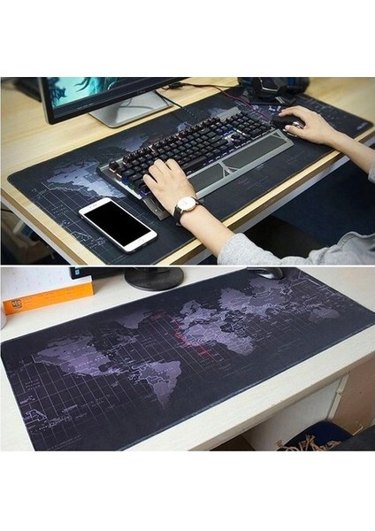 70X30 Dünya Desenli Rgb LED Işıklı Oyuncu Mouse Pad