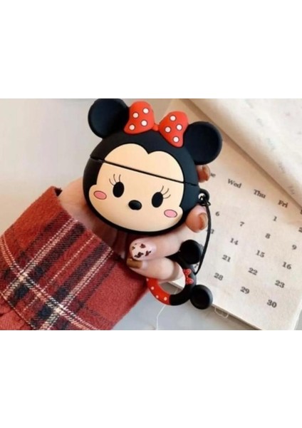 Iphone 3. Nesil Uyumlu Koruyucu Bluetooth Kulaklık Kılıfı Minnie Mouse Figürlü