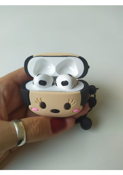 Iphone 3. Nesil Uyumlu Koruyucu Bluetooth Kulaklık Kılıfı Minnie Mouse Figürlü