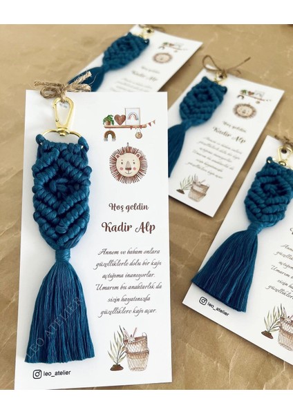 El Örmesi Makrome Anahtarlık Düğün Kına Söz Sünnet Nişan Için Hediyelik -25 Adet