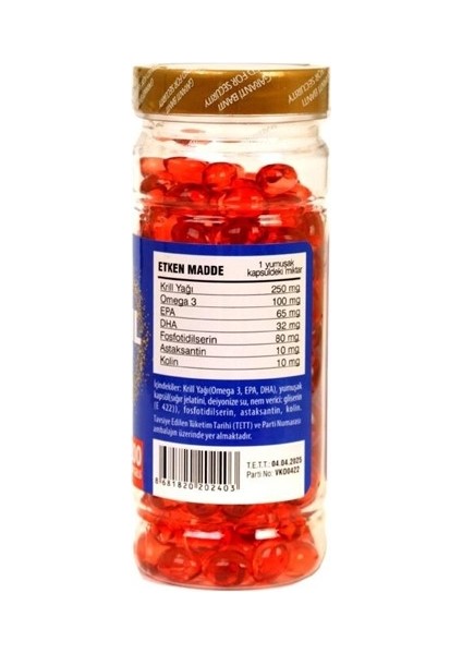 Krill Oil Complex Astaxanthin, Choline, Phosphatidylserine, Omega3, Epa Dha 200 Kapsül fiyatları