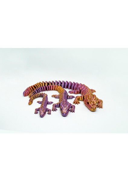 Dragon Iskelet 3D Hareketli ve Renk Geçişli Kırmızı - Altın - Mor Model Tüm Boylar Set