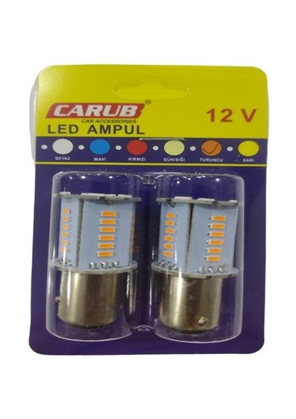 Ampul 12V T1016 30SMD Çakarli- Kayar Turuncu 13