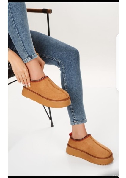 Içi Kürklü Bot Süet Taba Topuk Boyu 4 cm fiyatları