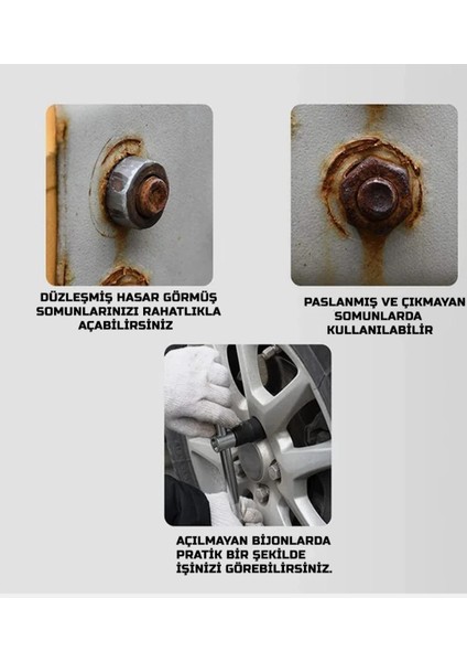 Lokma Seti Profesyonel Hasarlı Somun Açıcı Lokma Seti 14 Parça Açılamayanı Açar Şifreli Kalıp