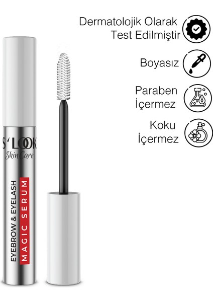 S’look Eyebrow & Eyelash Magıc Serum Besleyici Uzatıcı Doğal Bakım Kaş Kirpik Serumu 5 ml