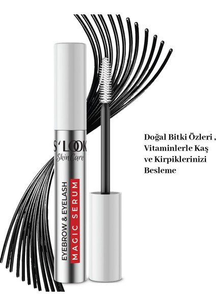 S’look Eyebrow & Eyelash Magıc Serum Besleyici Uzatıcı Doğal Bakım Kaş Kirpik Serumu 5 ml
