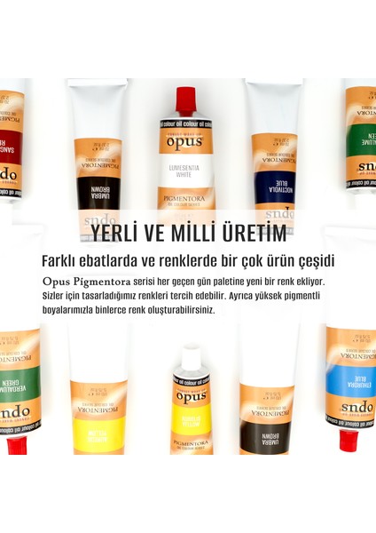 Yağlı Boya 40 ml 5 Renk Sarı Beyaz Koyu Mavi Kahverengi Kırmızı Pigmentora Colour Serie