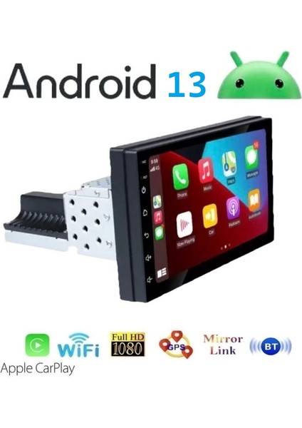 KL-8238 2/32GB Uyumlu Android Multimedya Car Playli Teyp Ayarlı Ince Kasa Single Din