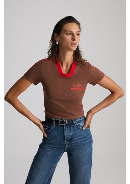 Arıanwen %100 Polyester Kadın Koyu Mor T-Shirt indirimleri
