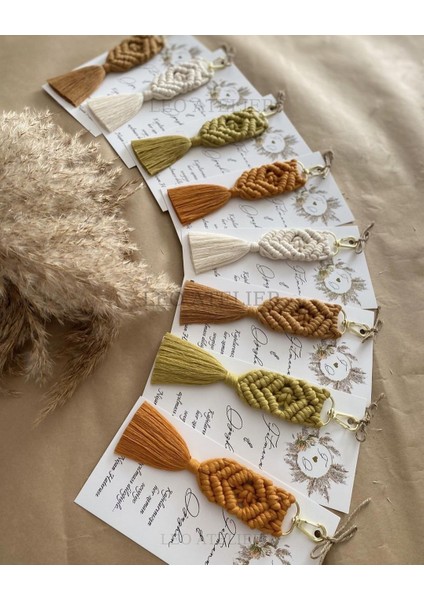 El Örmesi Makrome Anahtarlık Düğün Kına Söz Sünnet Nişan Için Hediyelik -25 Adet