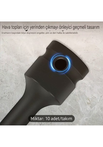 8 Parça 1/2" Allen Anahtar Seti Matkap Uçları Dayanıklı Krom Molibden Çelik Endüstriyel Aletler