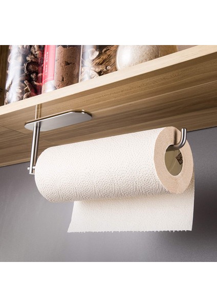 DELTAHOME Paslanmaz Çelik Yapışkanlı Kağıt Havluluk 2 Adet Banyo Askısı ve Tuvalet Kağıtlığı Set INOX