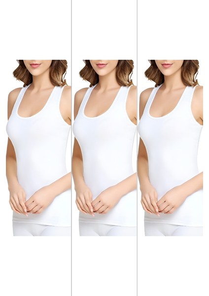 Kadın Kelebek Motifli Geniş Askılı Atlet 3'lü Paket fiyatları