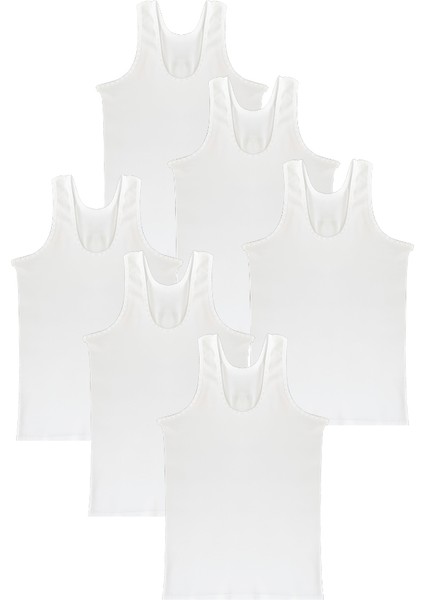 Kız Çocuk Kalp Motifli Geniş Askılı Ribana Atlet 6'lı Paket