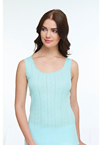 Kadın Renkli Geniş Askılı Jakarlı Atlet 6'lı Paket modelleri