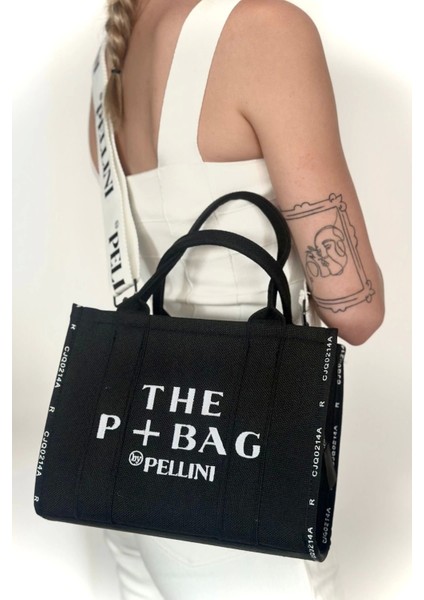 The P Bag El ve Omuz Küçük Çanta Siyah Çizgili fiyatları