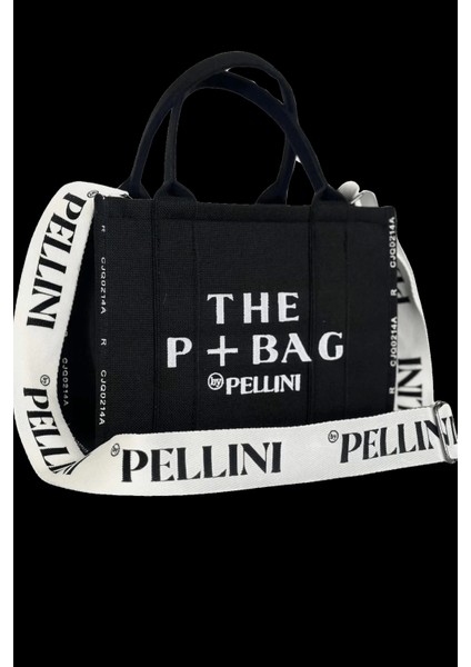 The P Bag El ve Omuz Küçük Çanta Siyah Çizgili modelleri
