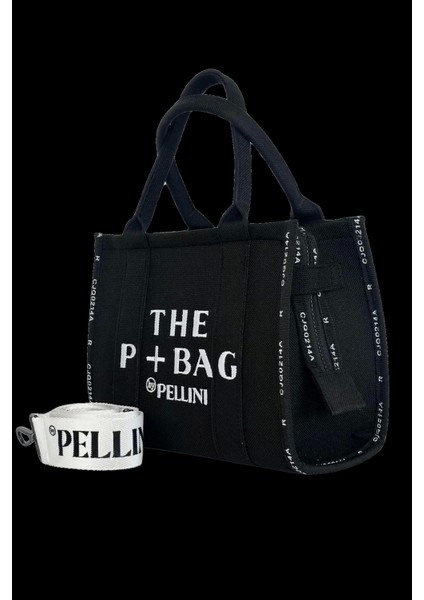 The P Bag El ve Omuz Küçük Çanta Siyah Çizgili fırsatları