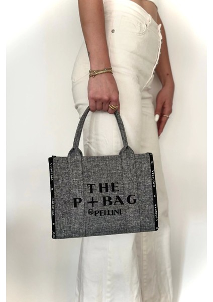 The P+Bag El ve Omuz Küçük Çanta Açık Gri