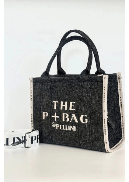 The P+Bag El ve Omuz Büyük Çanta Koyu Gri modelleri