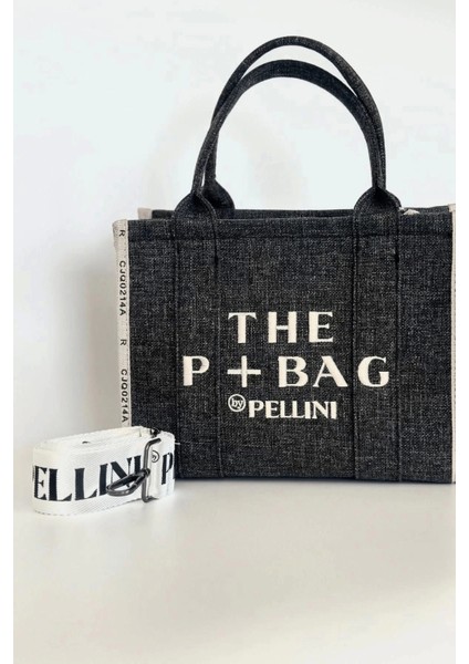 The P+Bag El ve Omuz Büyük Çanta Koyu Gri fırsatları