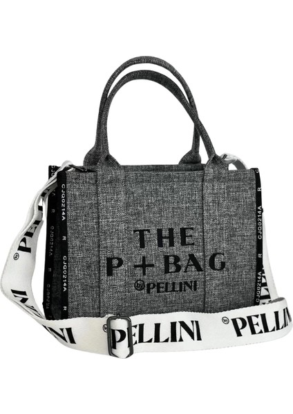 The P+Bag El ve Omuz Büyük Çanta Açık Gri modelleri