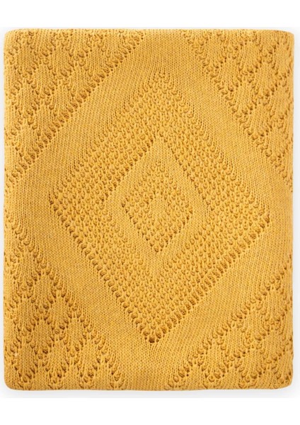 Floransa Model Kutulu Battaniye 80X100 cm Hardal Sarı